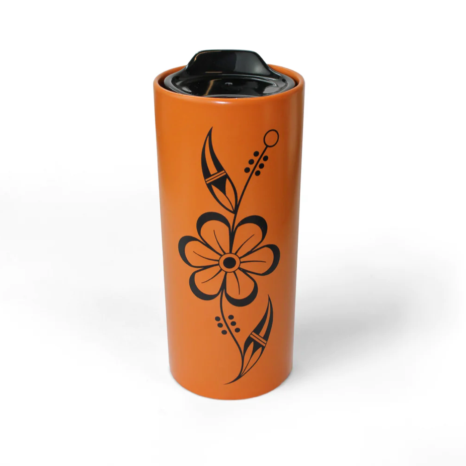 Whispering Blossoms Double Wall Ceramic Tumbler